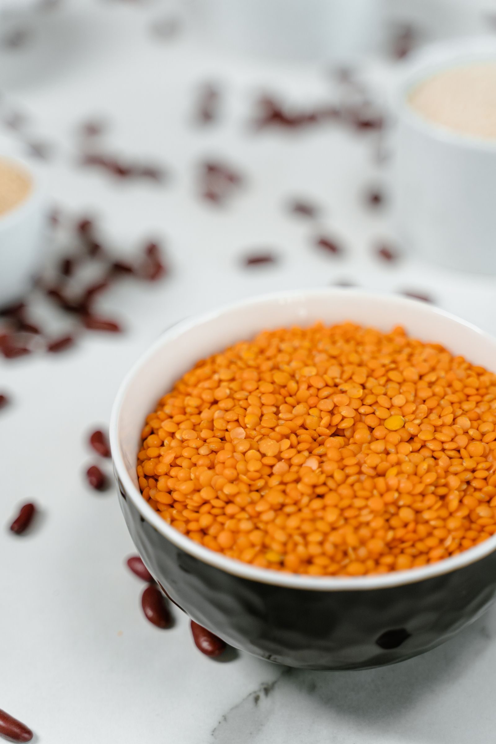 Dried lentils, a legume rich in fibre
